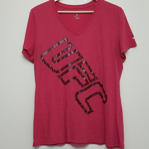 Reebok Red UFC V Neck Shirt XL - Picture 1 of 4